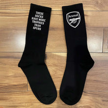 Personalised Black Socks for Arsenal Fan, Customised with the Club's Motto, a Proud Moment of Supporting the Club, Banter Joke