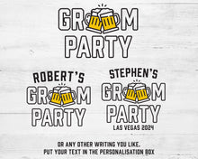 Beer Style Groom Party Personalised T-shirts, Bachelor Weekend Ironic Apparel