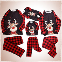 Personalised Black Christmas Reindeer Pyjamas | Matching Family Pyjama Sets with Red-nosed Reindeer design