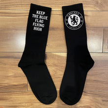 Personalised Black Socks for Chelsea Fan, Customised with the Club's Motto, a Proud Moment of Supporting the Club, Banter Joke