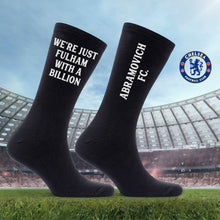 Personalised Black Socks for Chelsea Fan, Customised with the Club's Motto, a Proud Moment of Supporting the Club, Banter Joke