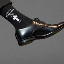 Personalised First Communion Socks – Catholic Cross, Irish Gaelic Cross or Dove Present – Custom Name & Date – Religious Gift for Boys