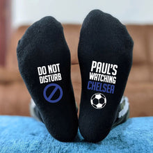 Do Not Disturb: Personalised Black Socks, a Fun Gift for Avid TV Watchers - Sports Fans