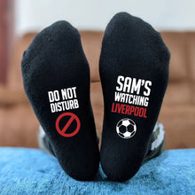 Do Not Disturb: Personalised Black Socks, a Fun Gift for Avid TV Watchers - Sports Fans
