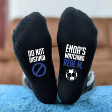 Do Not Disturb: Personalised Black Socks, a Fun Gift for Avid TV Watchers - Sports Fans