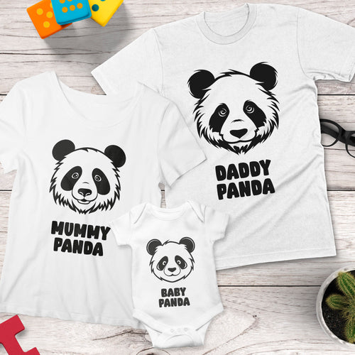Panda Theme Family Matching T-shirts