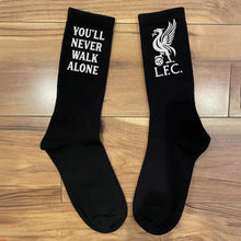 Personalised Black Socks for Liverpool Fan, Customised with the Club's Motto, a Proud Moment of Supporting the Club, Banter Joke