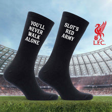 Personalised Black Socks for Liverpool Fan, Customised with the Club's Motto, a Proud Moment of Supporting the Club, Banter Joke