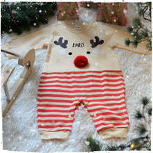 Personalised Christmas Reindeer/Santa Long Sleeve Onesies, Perfect Baby Santa Christmas Outfit with Name, Festive Reindeer Bodysuit Apparel