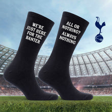 Personalised Black Socks for Tottenham Hotspur Fan, Customised with the Club's Motto, a Proud Moment of Supporting the Club, Banter Joke