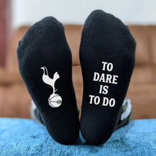 Personalised Black Socks for Tottenham Hotspur Fan, Customised with the Club's Motto, a Proud Moment of Supporting the Club, Banter Joke