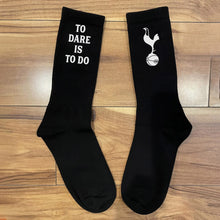 Personalised Black Socks for Tottenham Hotspur Fan, Customised with the Club's Motto, a Proud Moment of Supporting the Club, Banter Joke
