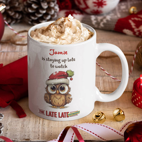 Personalised 'Staying up Late to Watch Late Toy Show' Mug | Christmas TV Show Personalised Favourite Drink Mug Designed for the whole family