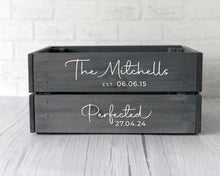Personalised Rustic Wooden Crate – Custom Wedding Table Decoration for Gifts, Treats, Favours or Heartfelt Notes