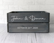 Personalised Rustic Wooden Crate – Custom Wedding Table Decoration for Gifts, Treats, Favours or Heartfelt Notes
