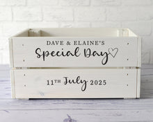 Personalised Rustic Wooden Crate – Custom Wedding Table Decoration for Gifts, Treats, Favours or Heartfelt Notes