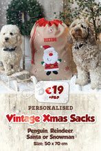 Personalised Vintage Christmas Present Sack