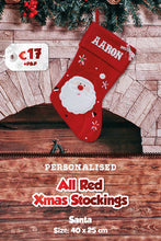 Deluxe All Red Personalised Christmas Stockings