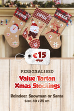 Value Tartan Personalised Christmas Stockings