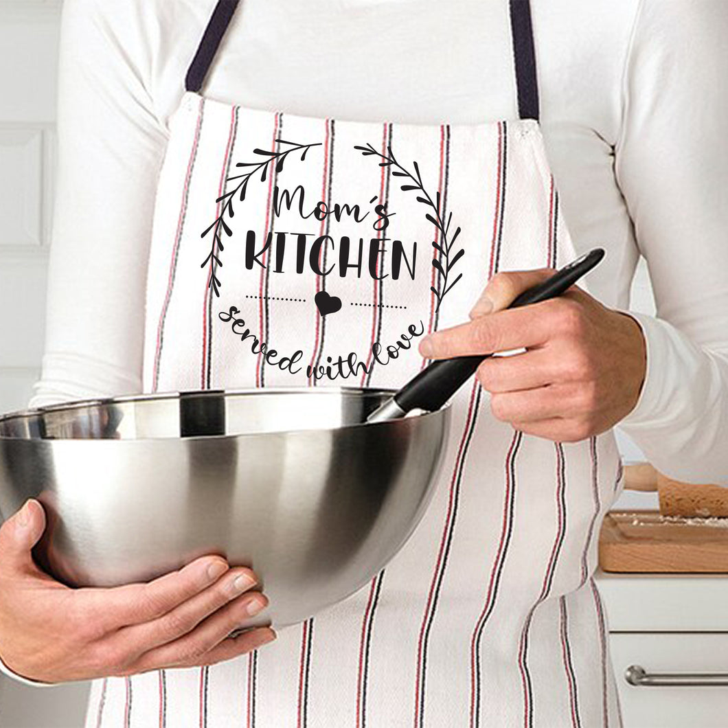 Mom's Kitchen - Served with Love Personalised Apron for Mother's Day
