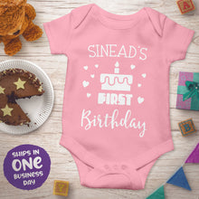 Personalised First Birthday Short Sleeve Bodysuits