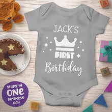 Personalised First Birthday Short Sleeve Bodysuits