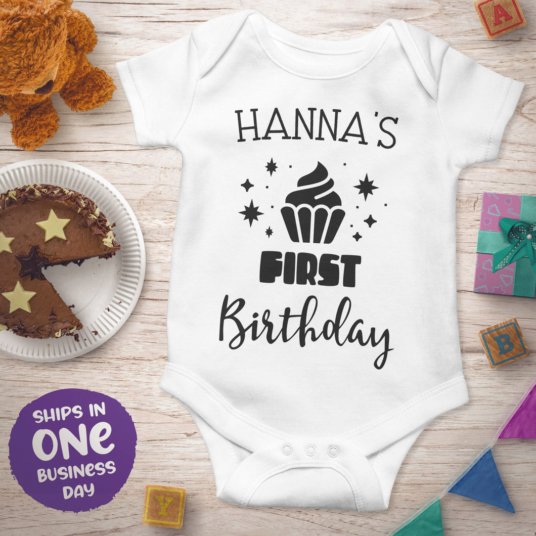 Personalised First Birthday Short Sleeve Bodysuits