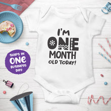 Month Birthday Celebration Short Sleeve Bodysuits in Funky Style