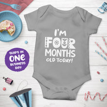 Month Birthday Celebration Short Sleeve Bodysuits in Funky Style