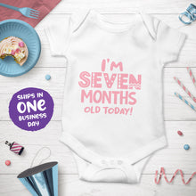Month Birthday Celebration Short Sleeve Bodysuits in Funky Style