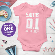 Sports Jersey Style Personalised Short Sleeve Bodysuits