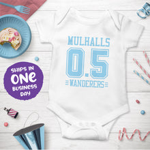 Sports Jersey Style Personalised Short Sleeve Bodysuits