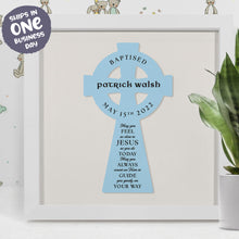 Christening / Baptism Personalised Frame with a Celtic Cross and a Religious Verse