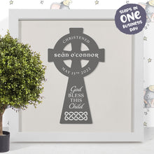 Christening / Baptism Personalised Frame with a Celtic Cross