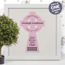 Christening / Baptism Personalised Frame with a Celtic Cross