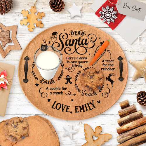 Personalised Dear Santa Cutting Board with Metal Handles