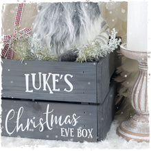 Personalised Christmas Eve Box with Silver Wood Decoration