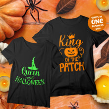 King & Queen Halloween Theme Matching T-shirts