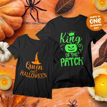 King & Queen Halloween Theme Matching T-shirts
