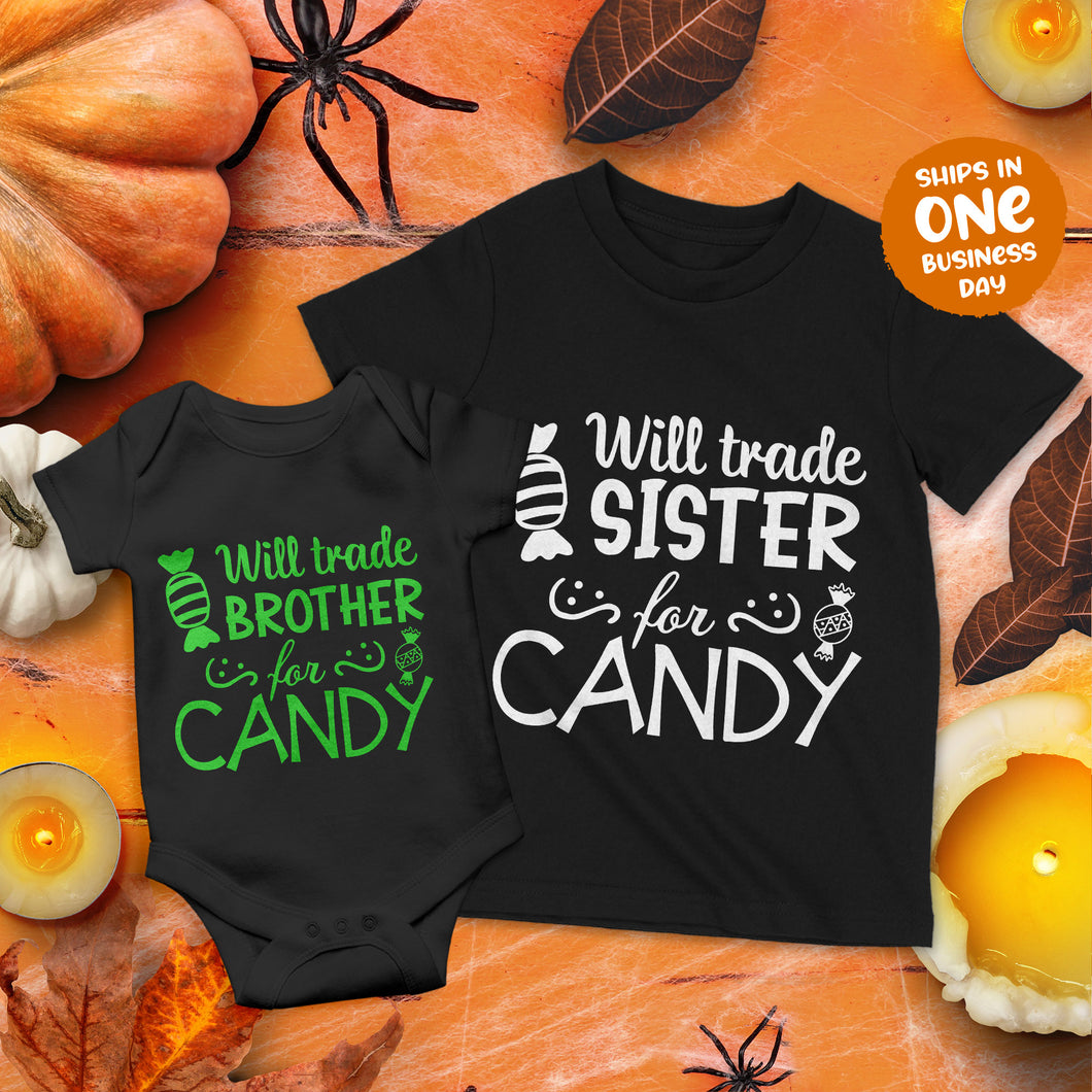 Will Trade for Candy Halloween Theme Personalised T-shirts