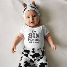 Month Birthday Celebration Short Sleeve Bodysuits in Funky Style