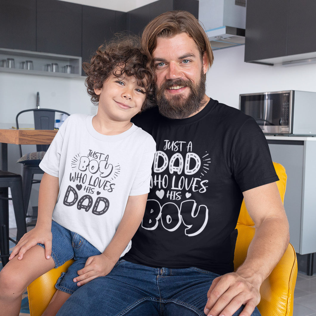 Just a Dad who Loves his Kids Matching Design Apparel