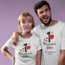 Our First Valentine's Day Matching Couple T-shirts, Tshirts for a new Loving Couple