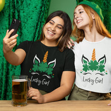 Lucky Girl St. Patrick's Day T-shirts and Onesies in Unicorn Design