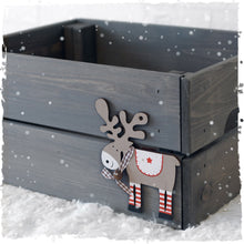 Christmas Eve Box with Reindeer Wood Decoration