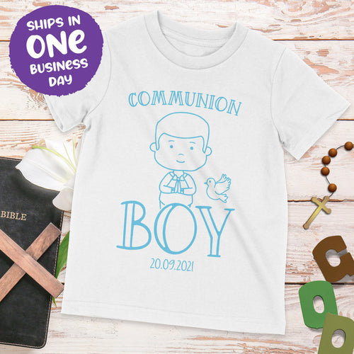Communion Boy Personalised T-shirt – Cute Communion Celebration Present