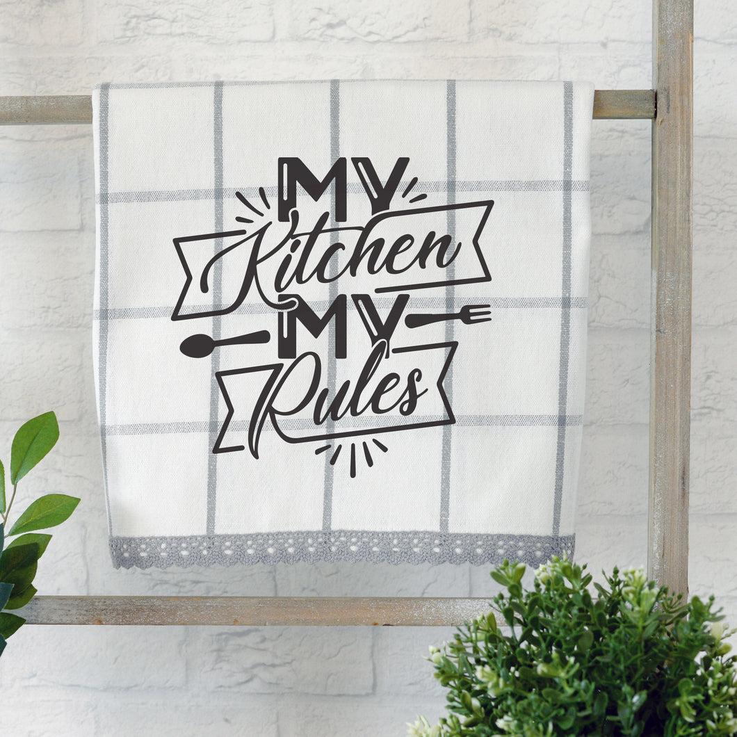 My Kitchen, My Rules Personalised Tea Towels for Mother's Day
