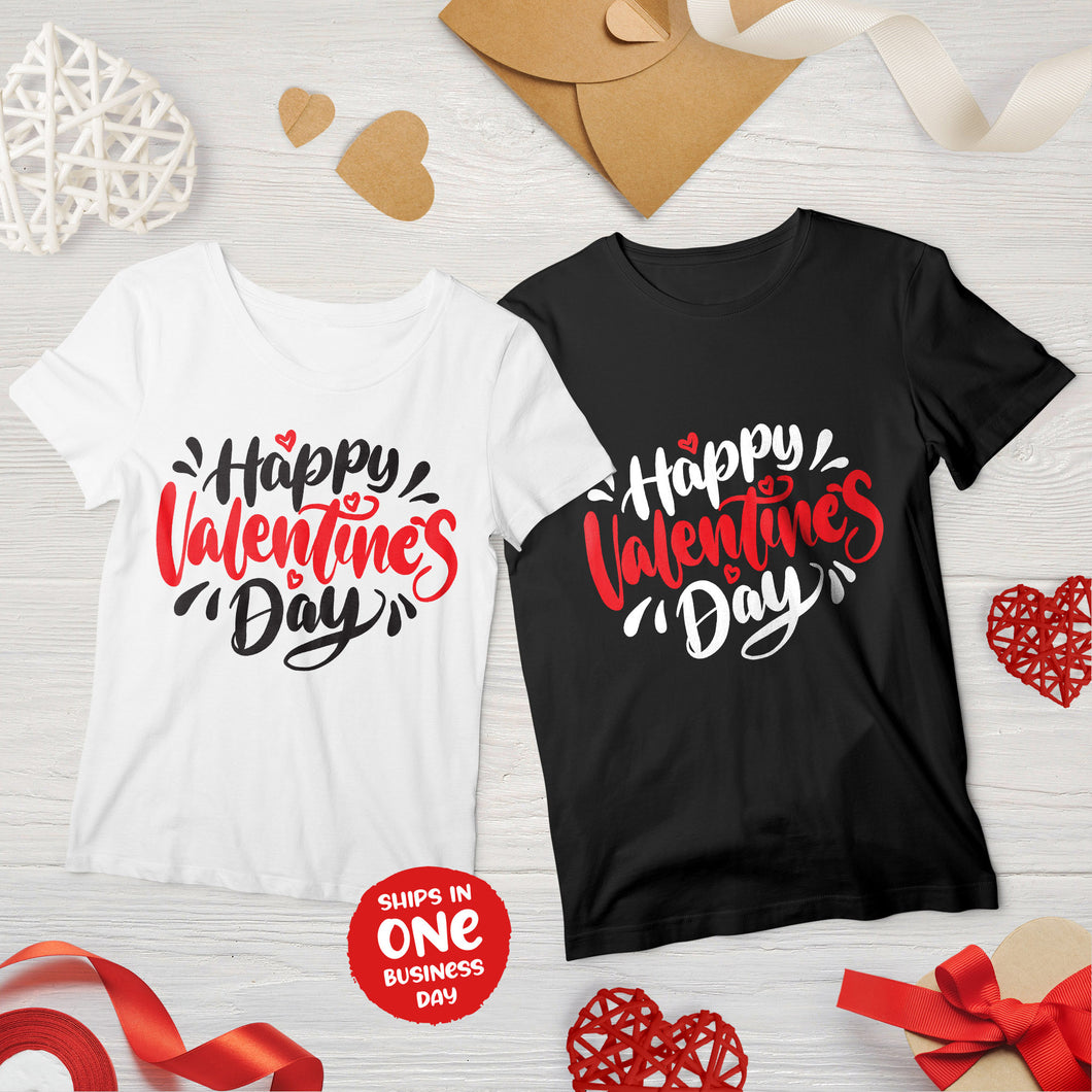 Happy Valentine's Day Couple Matching T-shirts, Romantic Valentine's Day Gift Ideas