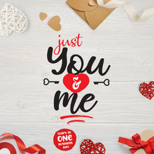 Just You and Me Valentine's Day Matching Couple T-shirts, Romantic Valentine's Day Gift Ideas