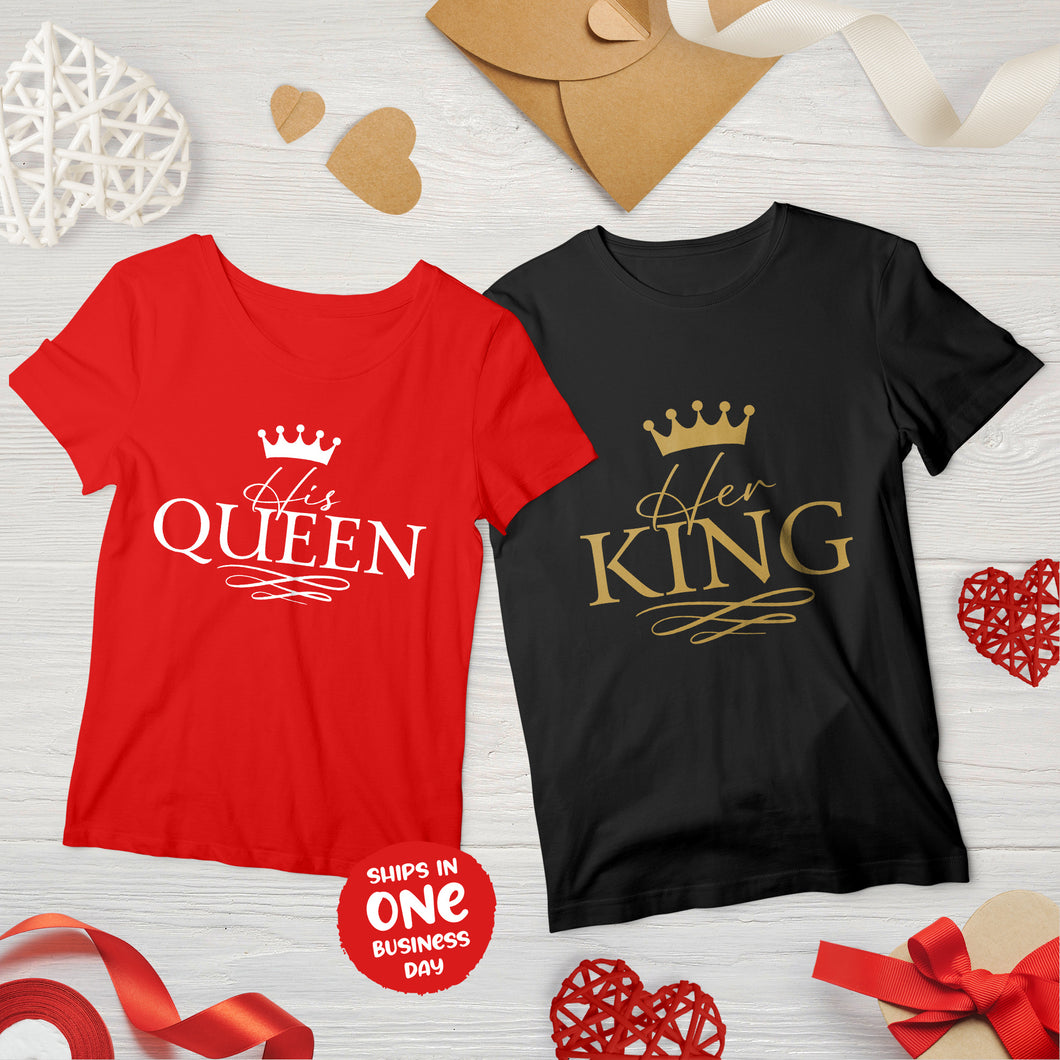 His Queen & Her King Valentine's Day Matching T-shirts